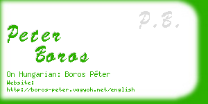 peter boros business card